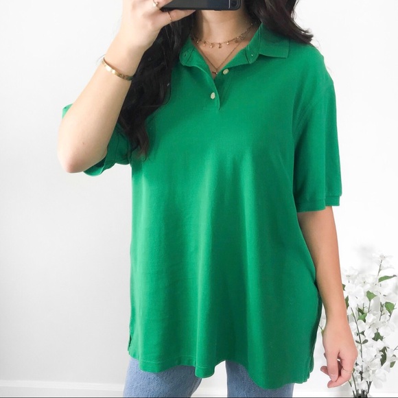 🌸4 for $10🌸 green button collar polo tee - Picture 2 of 3